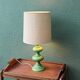Vintage 70s lamp, turned wooden base