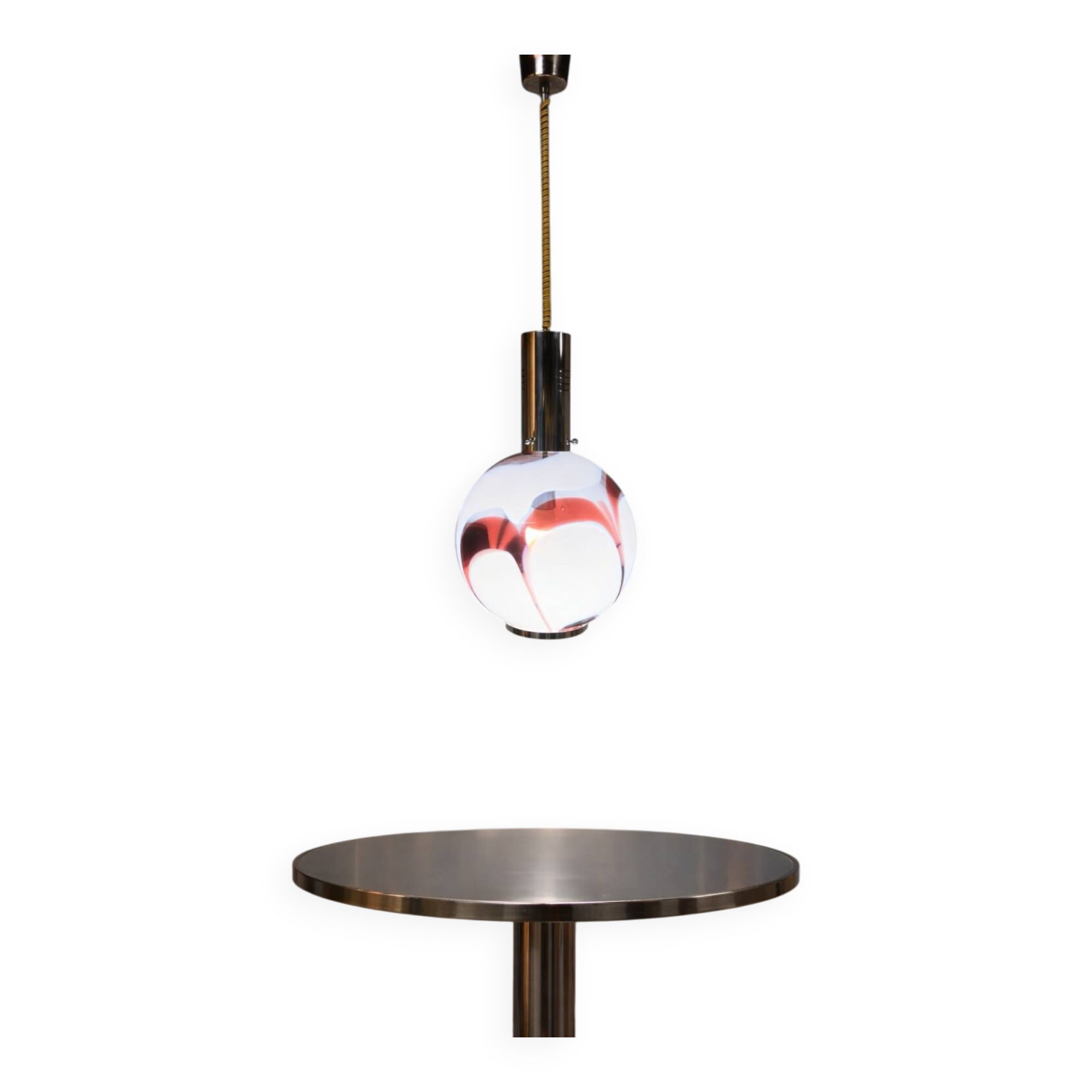 Vintage Italian design glass Carlo Moretti Murano pendant lamp