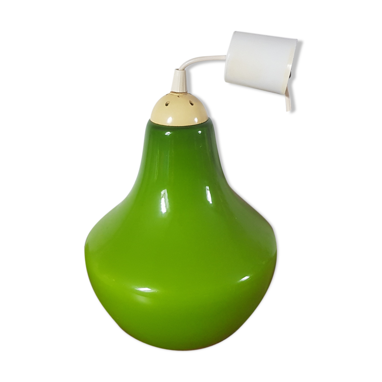 Vintage pear-shaped suspension fixture from the 1970s