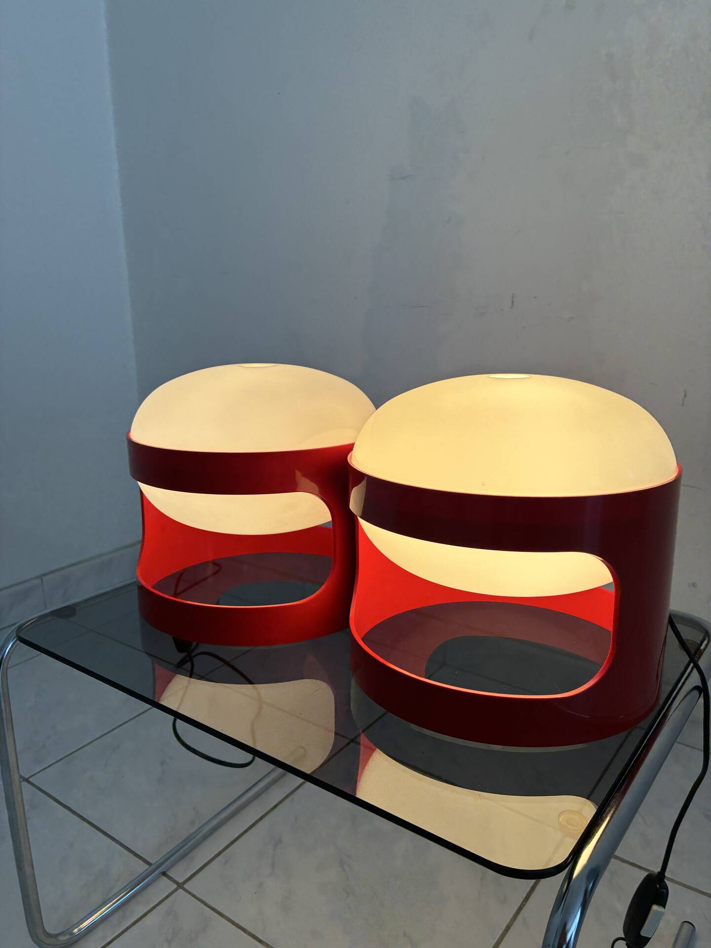 Lampe de table vintage KD28 Joe Colombo ensemble de deux