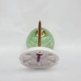 Brass collar and speckled glass wall lamp