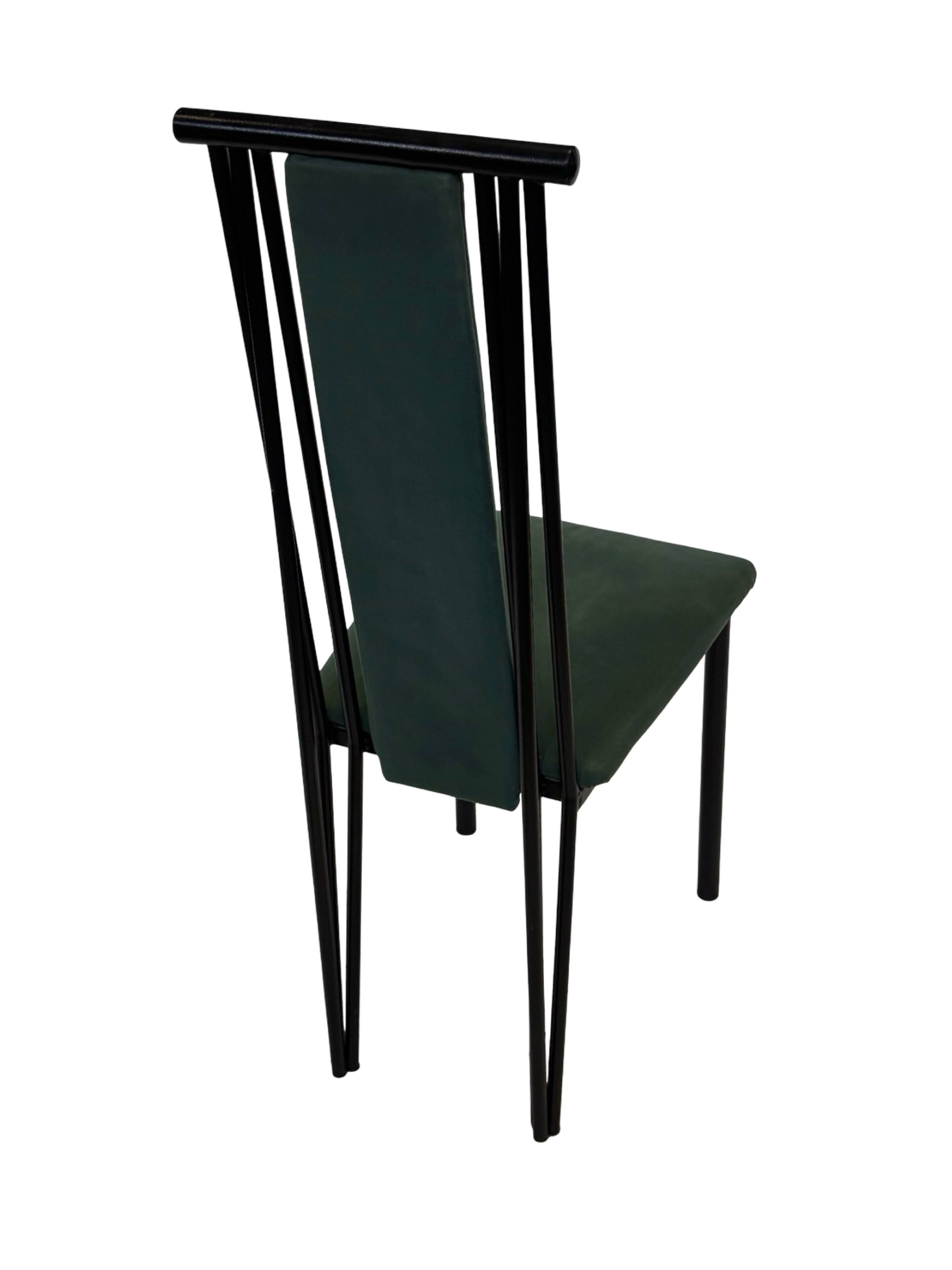 Vintage dining chairs modern design 80's set of four