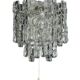 60s 70s wall lamp J.T. Kalmar Austria Ice Glass Wall Sconce Space Age
