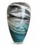 Blown glass vase - Blue, grey and black marbled - Contemporary design