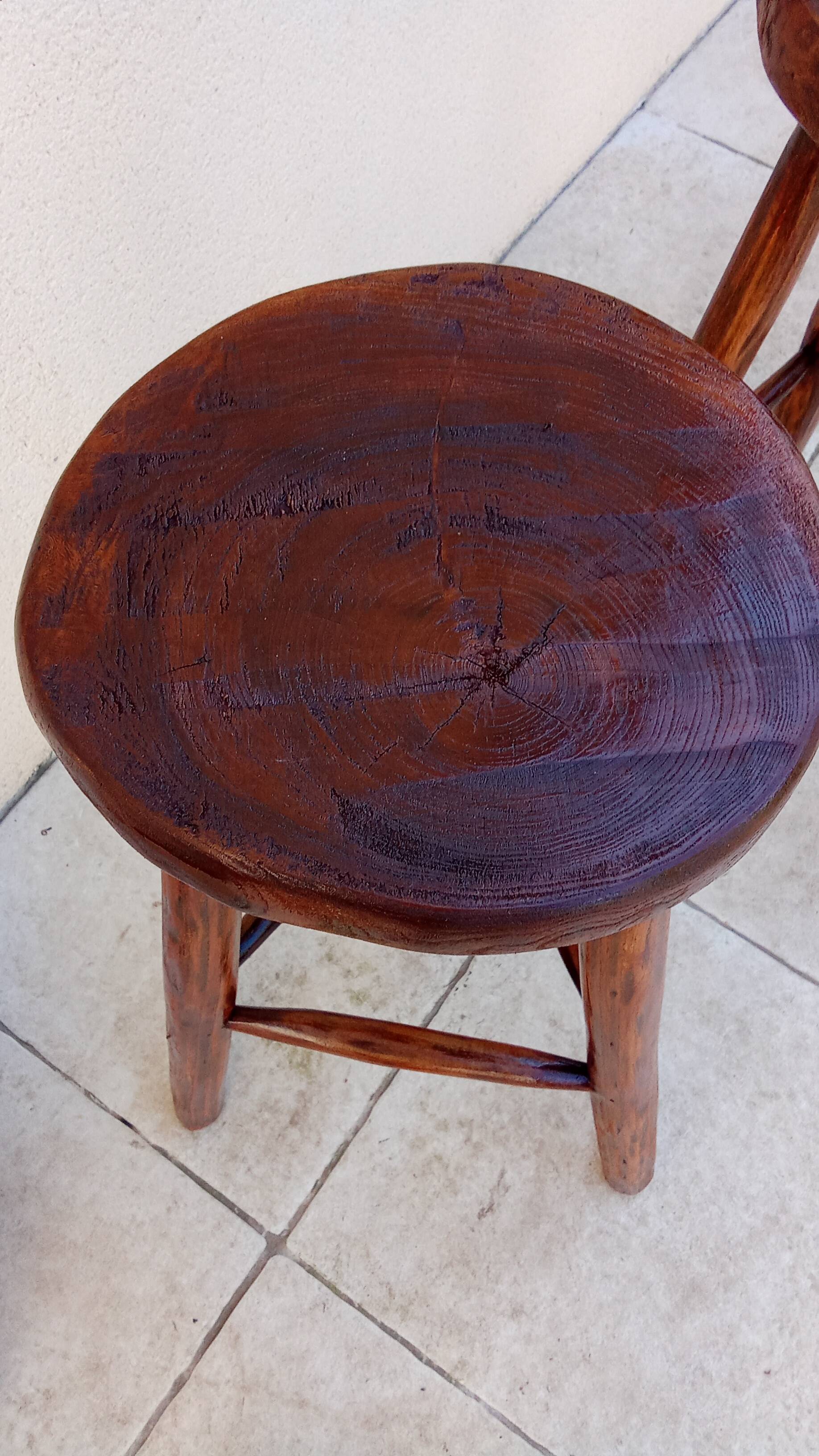 Pair of vintage brutalist high stools