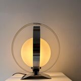 Vintage table lamp, chrome and opaline, France 1970s