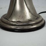 Silver Vermeil Figural Table Lamp with Opaline Glass. Italy 1960s