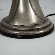 Silver Vermeil Figural Table Lamp with Opaline Glass. Italy 1960s