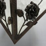 Art deco hanging lamp with 4 cloudy glass plates