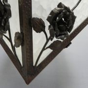 Art deco hanging lamp with 4 cloudy glass plates