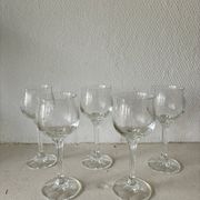 Lot 5 Verres à pied en cristallin sérigraphie transparent