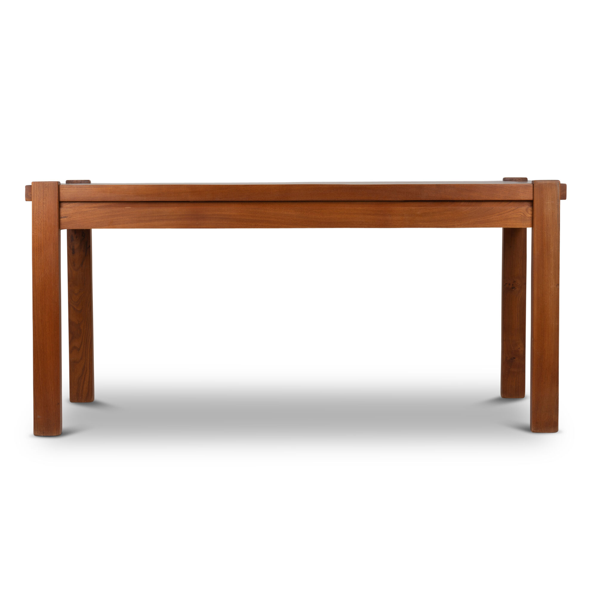 Blond solid elm table, seltz house, 1960s