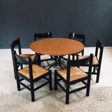 Mid-Century Modern Carimate Dining Chairs, Italy, 1970s, Set of 6