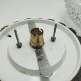 Plafonnier verre pointe de diamant et laiton 70's