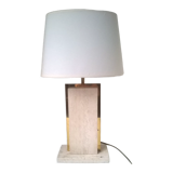 Travertine and gilded brass table lamp by Camille Breesch Belgium 1970