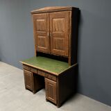 Antique painted pine desk or secretaire with wall unit from Germany late 1800s.