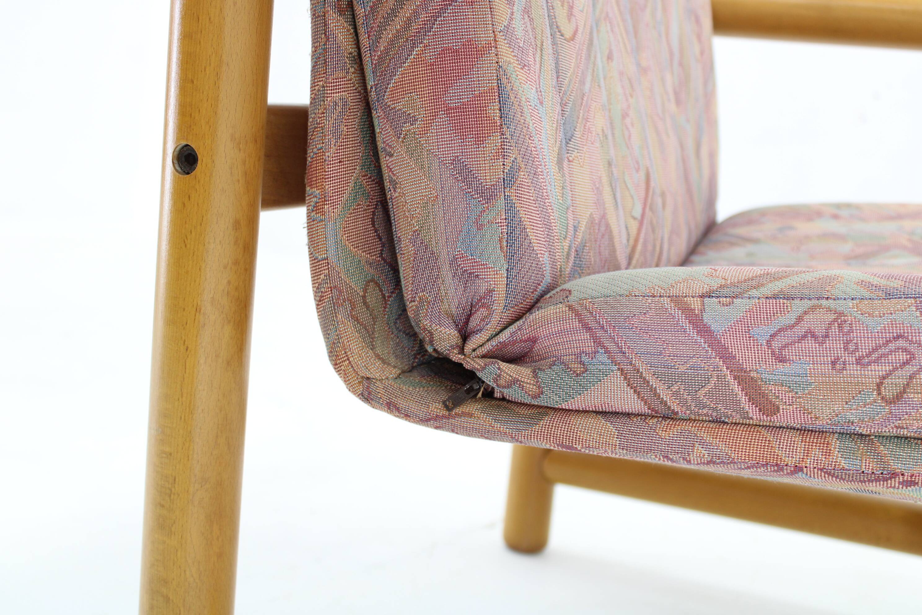 1970s Pair of Beech Armchairs and Coffee Table  by TON, Czechoslovakia