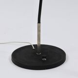 Articulated floor lamp with counterweight mid-century by Rupert Nikoll, nickel, brass.
