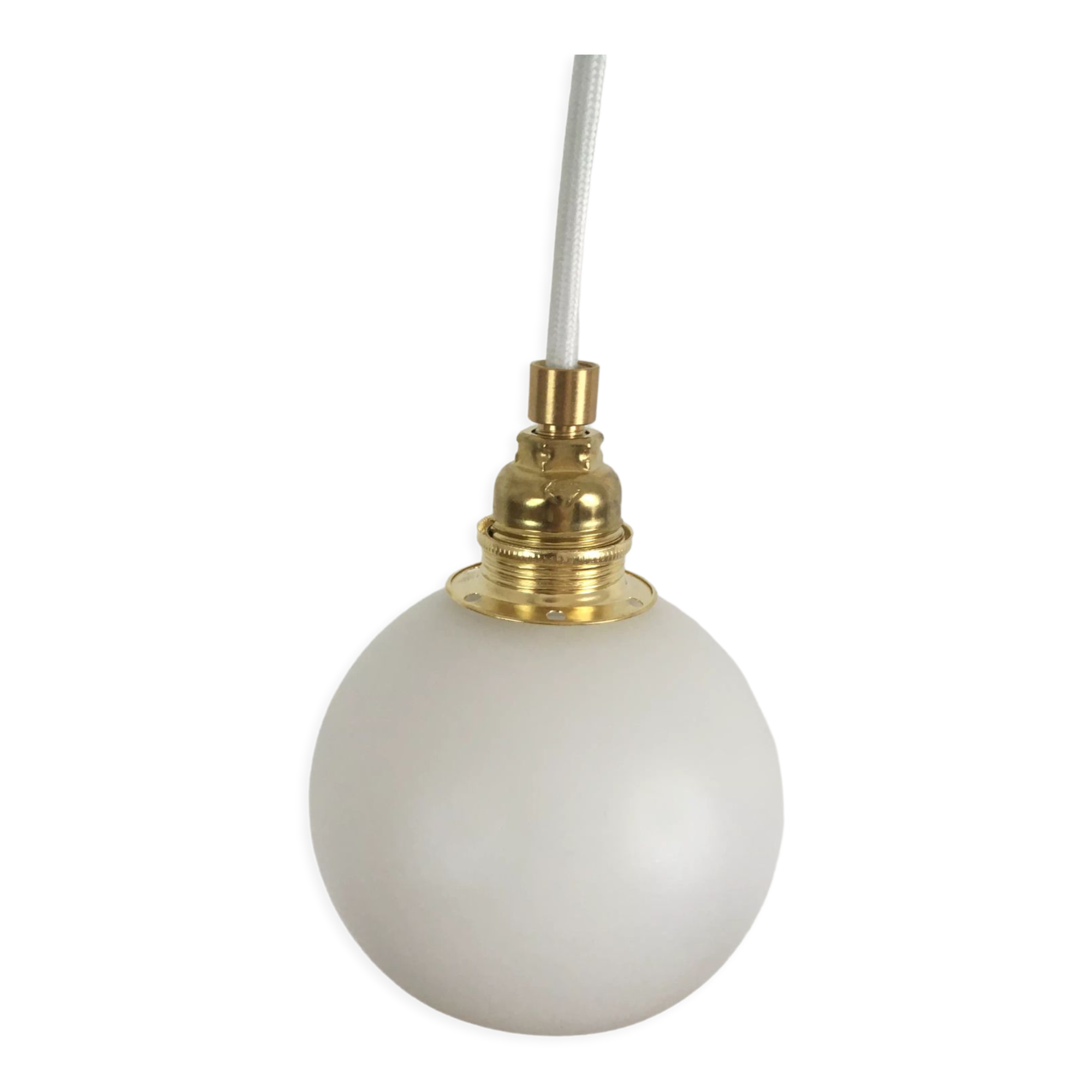 Vintage opaline white thread walking lamp