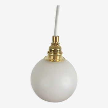 Vintage opaline white thread walking lamp