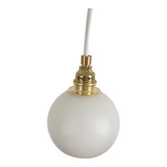 Vintage opaline white thread walking lamp