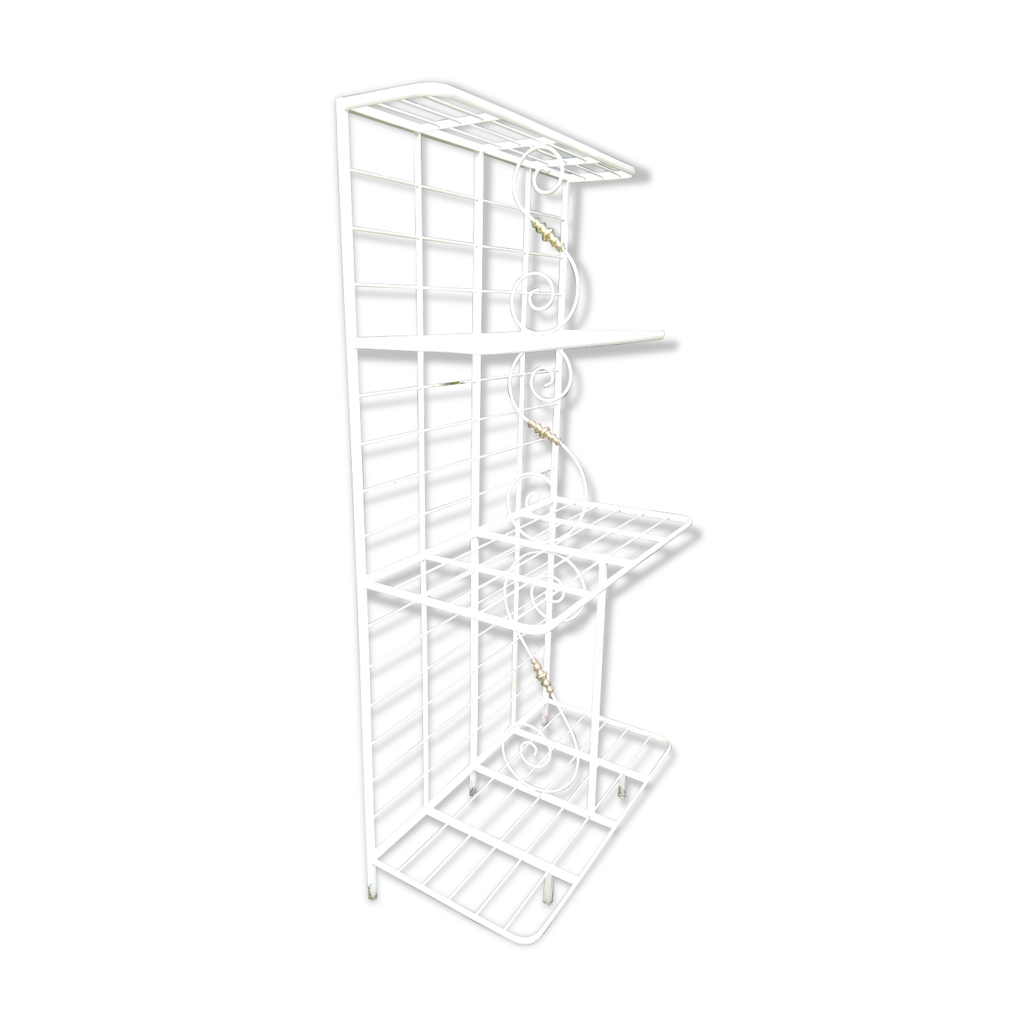 Wrought iron boulangère shelf