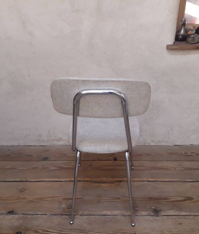 1950s chrome and fabric compass base chair