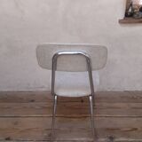 1950s chrome and fabric compass base chair
