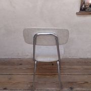 1950s chrome and fabric compass base chair