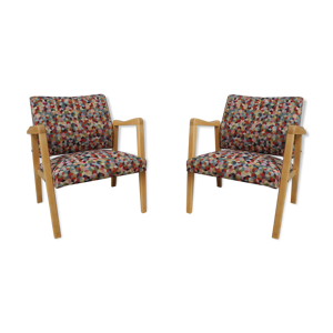 Lot de deux fauteuils vintage bois