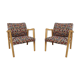 Vintage wood armchairs and fabrics 70s