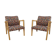 Vintage wood armchairs and fabrics 70s
