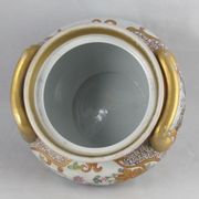 Old pink family style porcelain pot or vase with mandarin decoration, samson, paris