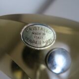 Vintage hook 1960 crystallo smoked crystal and stainless steel italy handworked