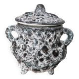 Fat lava tripod flower spike vase