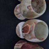 Jade egg cups and bowl 70'