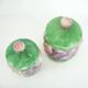 2 ceramic slip pots - pastel floral decor - vintage 80s