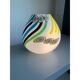 Milky-White Murano Glass Style Table Lamp Featuring a Multicoloured Reeds Vase