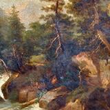 Oil on canvas, mountain landscape, mid-19th century