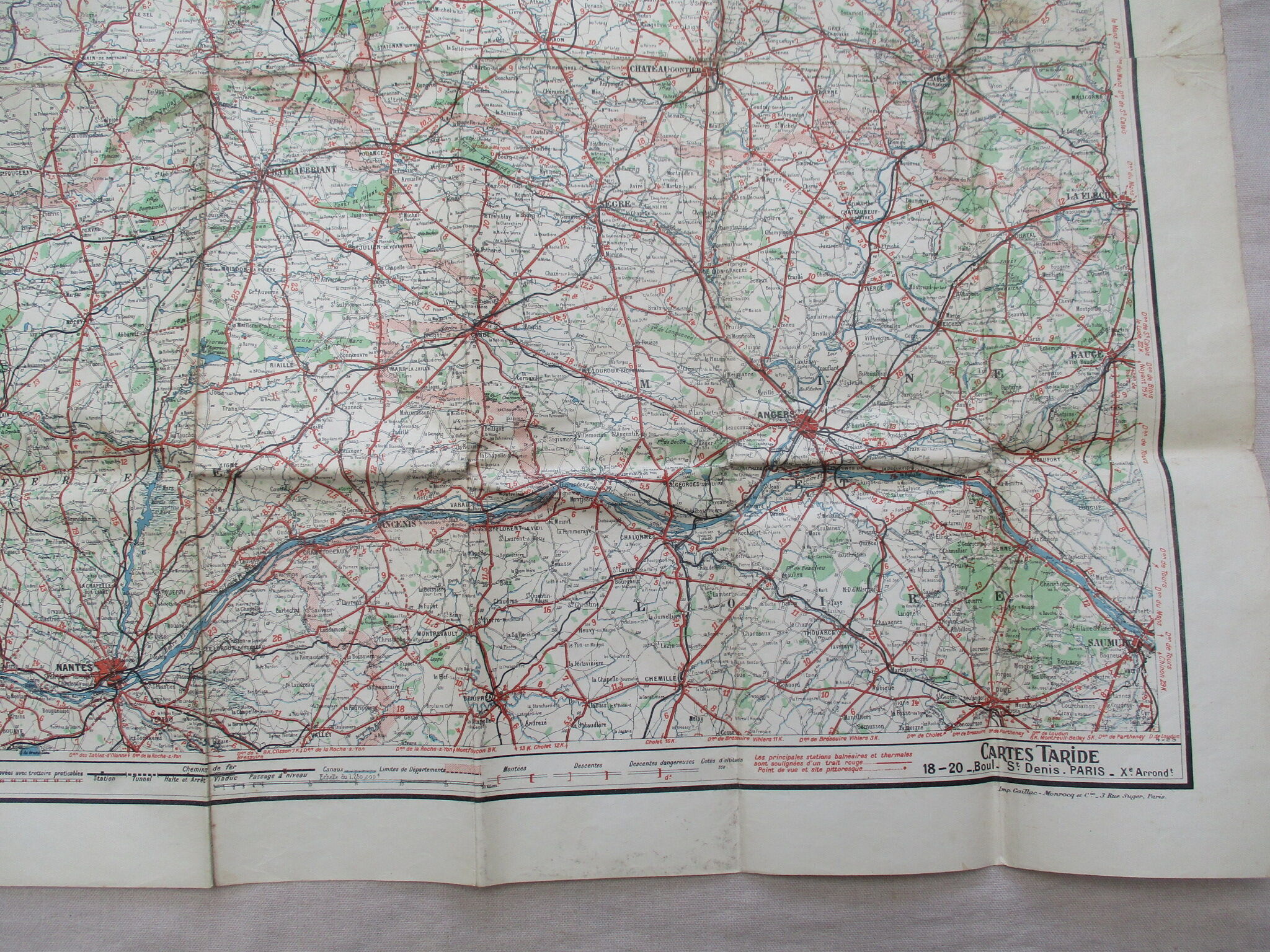 Ancient map Taride South Brittany No. 9 - 1930s