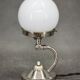 1930s Bauhaus Nickel and Opaline Glass Table Lamp, Czechoslovakia