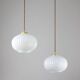 Vintage Opaline & Brass Pendant Lamp