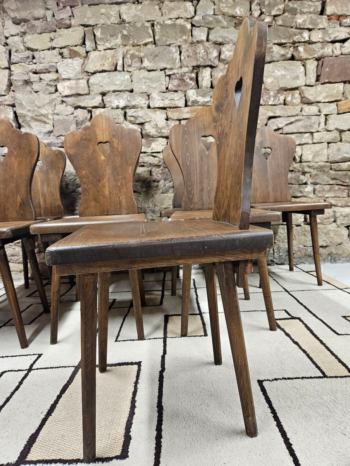 Lot chaises bistrot alsacienne 1960