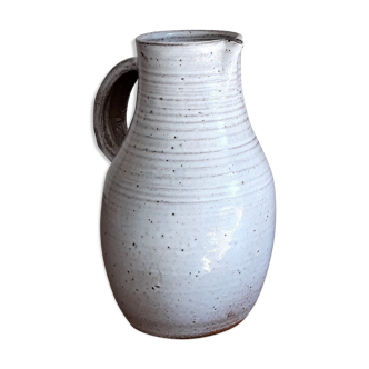 Vintage ceramic pitcher Jeanne and Norbert Pierlot glazed sandstone 1950