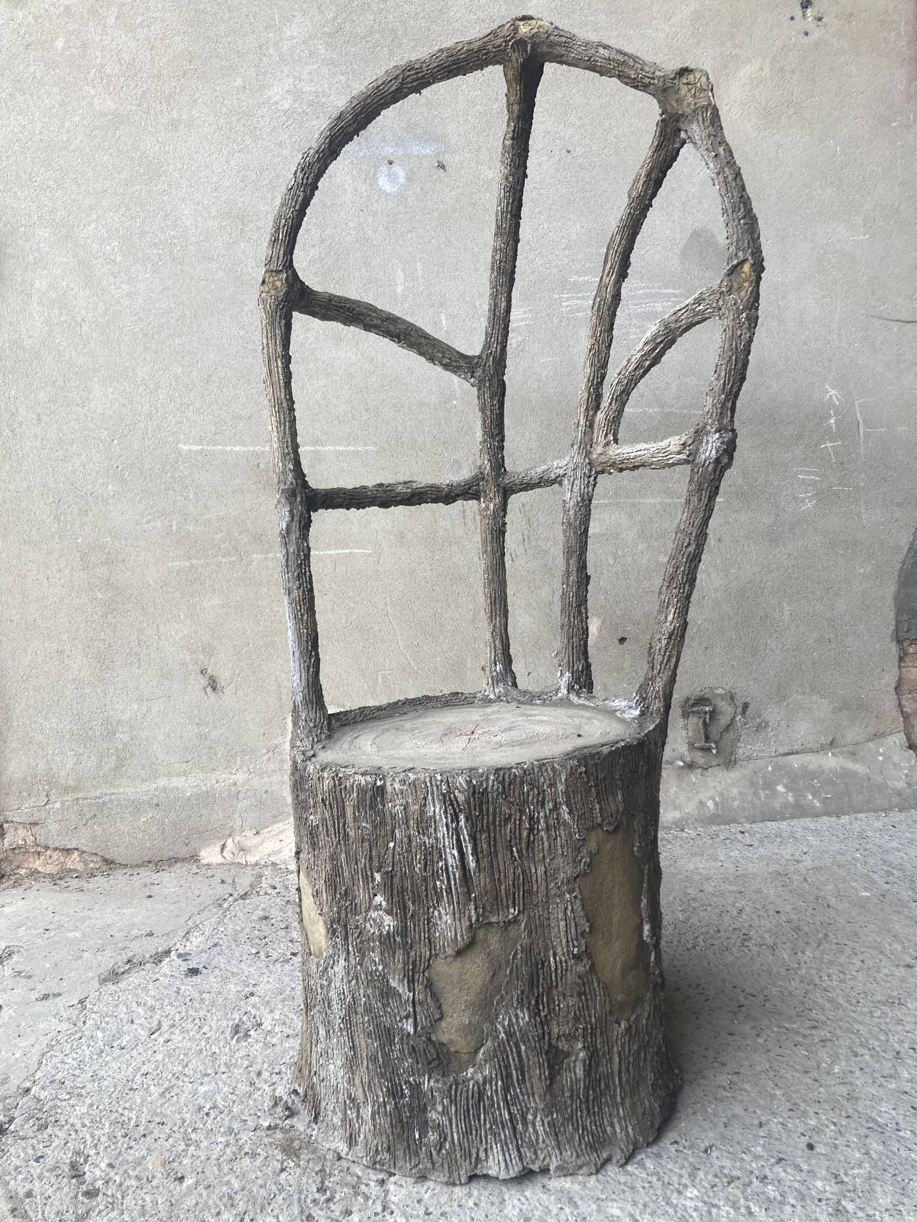 Faux wood rockery armchair