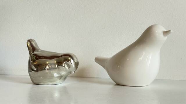 Vintage Ceramic Vase with a Couple of Birds