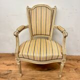 2 convertible armchairs and 2 Louis XVI style chairs
