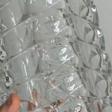 Large clear thick glass vase, heavy vase for large bouquet