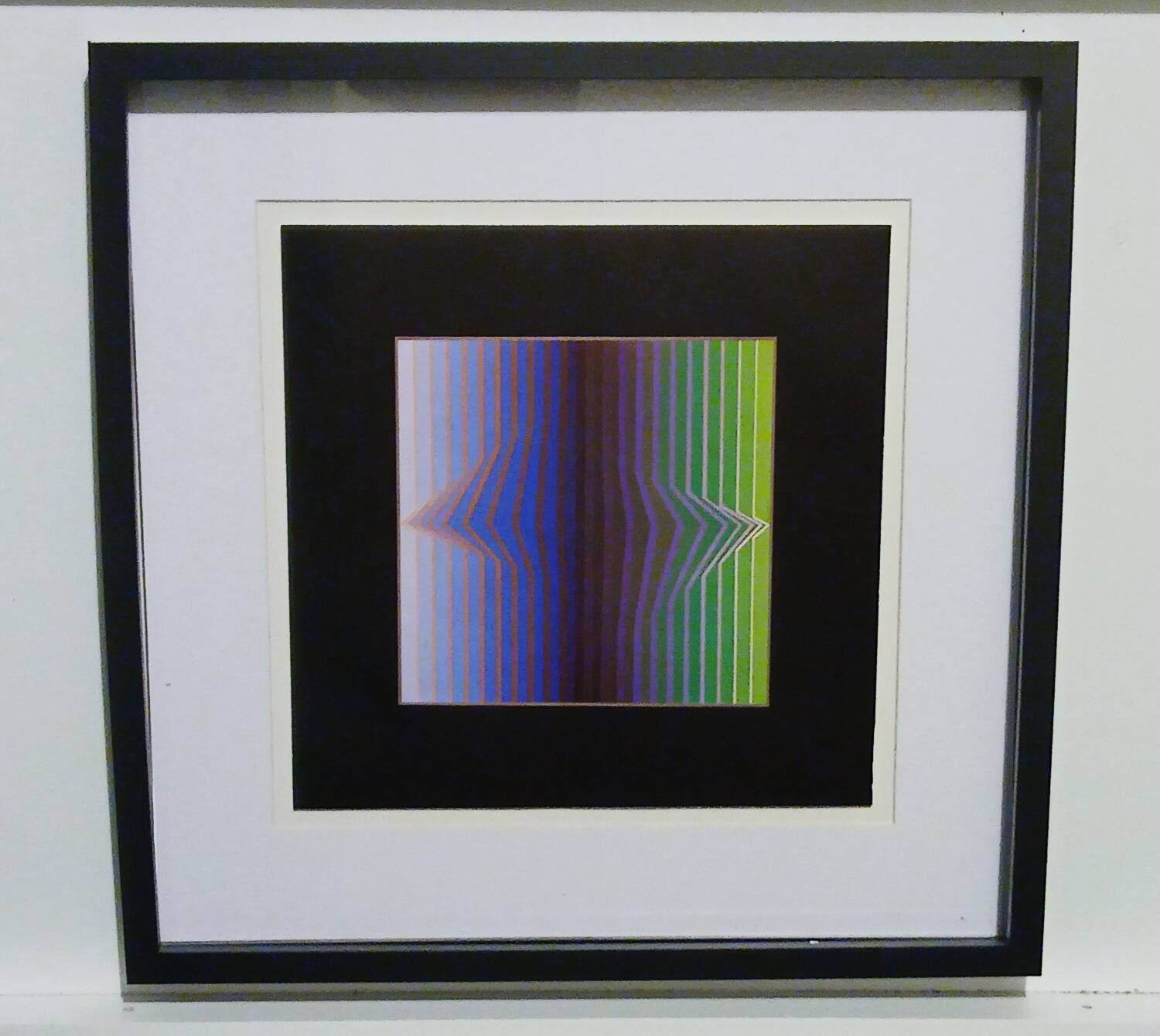 Tableau Vintage Art Optique - Victor Vasarely - Frame 40x40cm