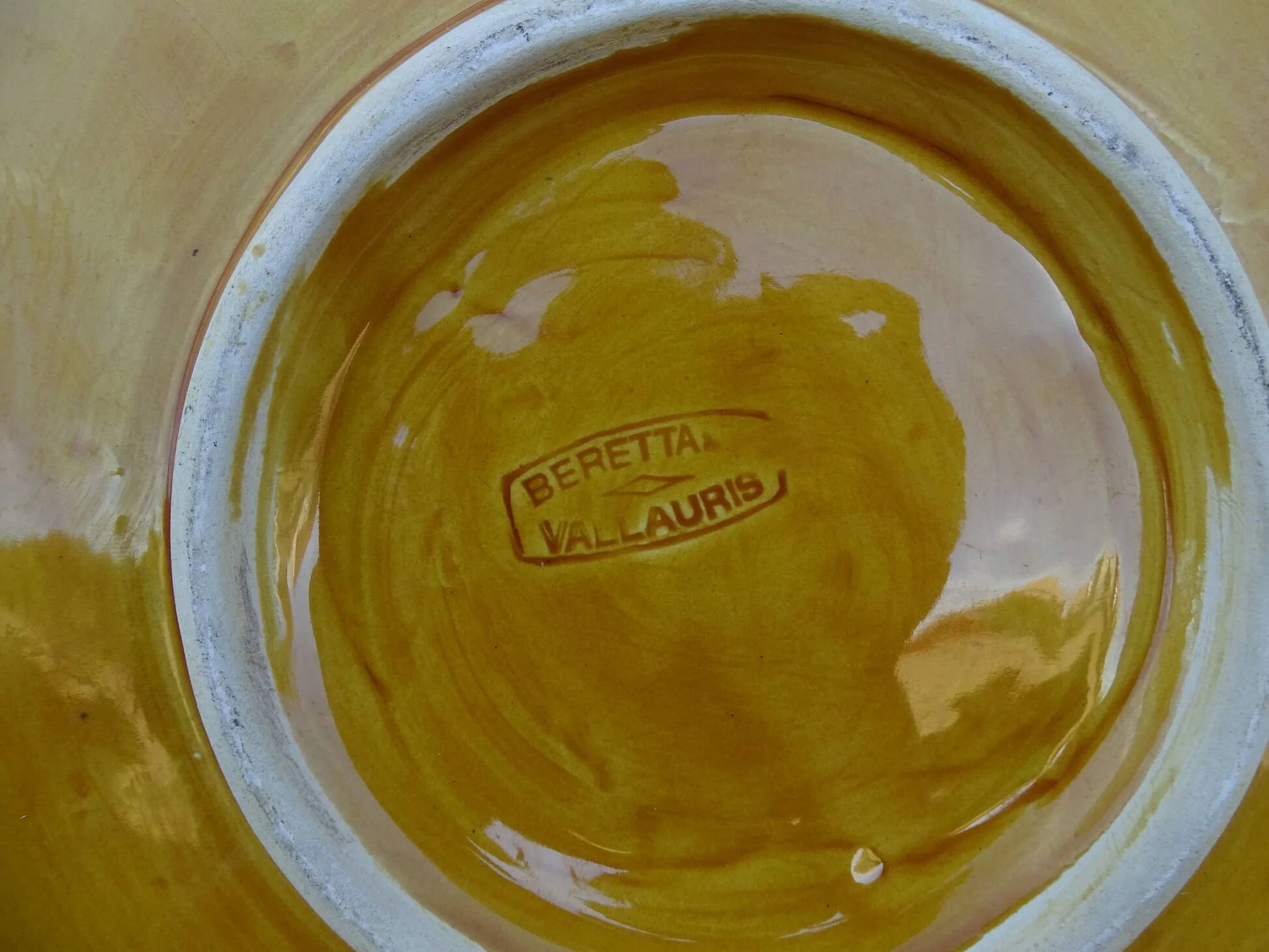 Assiettes à huîtres vintage en faïence de Vallauris, service de six